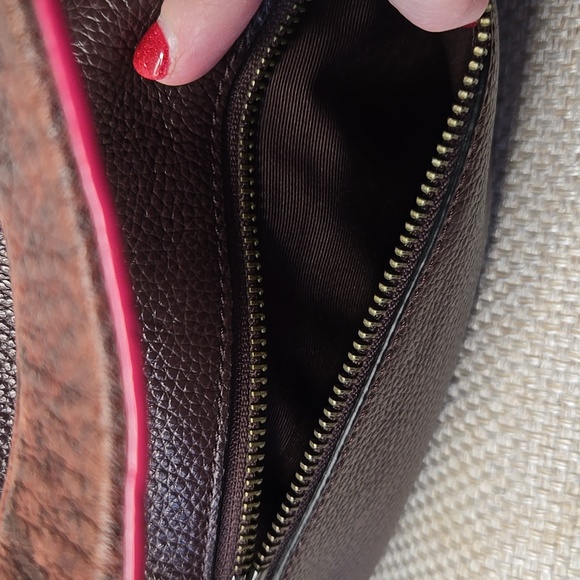 Coach Exotic Trim Harley Hobo Bag F20917 Oxblood Color - Picture 7 of 11